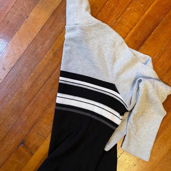 VINTAGE Butterfly Black and Gray Striped Sweater - Picture 4 of 5